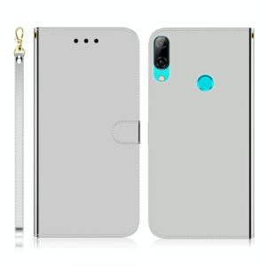 For Huawei P Smart (2019) Imitated Mirror Surface Horizontal Flip Leather Case with Holder & Card Slots & Wallet & Lanyard(Silver) (OEM)