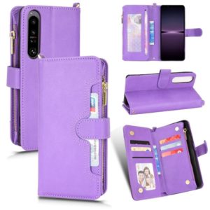 For Sony Xperia 1 IV Litchi Texture Zipper Leather Phone Case(Purple) (OEM)