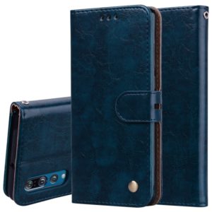 Business Style Oil Wax Texture Horizontal Flip Leather Case for Huawei P30, with Holder & Card Slots & Wallet (Blue) (OEM)