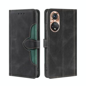 For Honor 50 Skin Feel Straw Hat Magnetic Buckle Leather Phone Case(Black) (OEM)