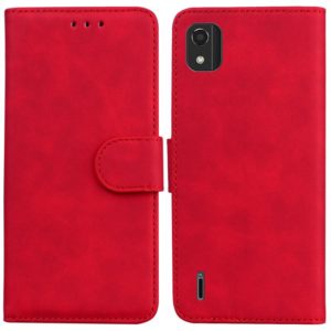For Nokia C2 2nd Edition Skin Feel Pure Color Flip Leather Phone Case(Red) (OEM)