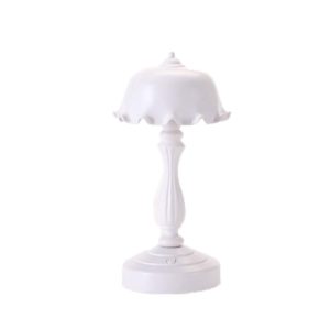 Retro Charging Table Lamp Bedroom Bed LED Eye Protection Light(LD04 Flower Hat White) (OEM)