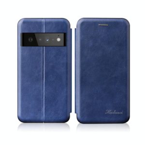 For Google Pixel 6 Integrated Voltage Retro Texture Magnetic Leather Case with Card Slot & Holder(Blue) (OEM)