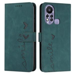 For Infinix Hot 11s Skin Feel Heart Pattern Leather Phone Case(Green) (OEM)