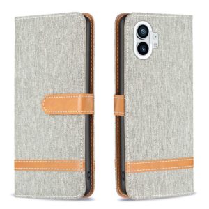 For Nothing Phone 1 Color Matching Denim Texture Leather Phone Case(Grey) (OEM)