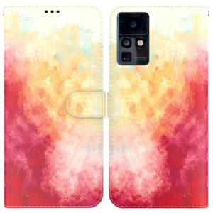 For Infinix Zero X Neo / X6810 Watercolor Pattern Flip Leather Phone Case(Spring Cherry) (OEM)