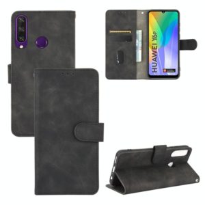 For Huawei Y6p Solid Color Skin Feel Magnetic Buckle Horizontal Flip Calf Texture PU Leather Case with Holder & Card Slots & Wallet(Black) (OEM)