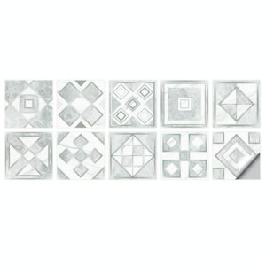 Geometric Pattern Staircase Wall Tile Sticker Kitchen Stove Water And Oil Proof Stickers, Specification: M: 15x15cm(HT-013 Silver) (OEM)