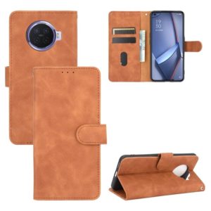 For OPPO Ace2 Solid Color Skin Feel Magnetic Buckle Horizontal Flip Calf Texture PU Leather Case with Holder & Card Slots & Wallet(Brown) (OEM)