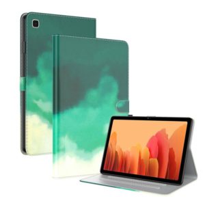 For Samsung Galaxy Tab A7 10.4 2020 T500 / T505 Voltage Watercolor Pattern Skin Feel Magnetic Horizontal Flip PU Leather Case with Holder & Card Slots & Photo Frame & Sleep / Wake-up Function(Cyan Green) (OEM)