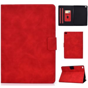 For iPad Air 2 / Air / 9.7 (2018) & (2017) Cowhide Texture Horizontal Flip Leather Case with Holder & Card Slots & Sleep / Wake-up Function(Red) (OEM)