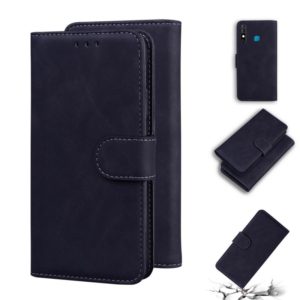 For Tecno Camon 12 CC7 / Spark 4 KC8 Skin Feel Pure Color Flip Leather Phone Case(Black) (OEM)
