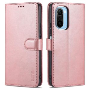 For Xiaomi Poco F3 AZNS Skin Feel Calf Texture Horizontal Flip Leather Case with Card Slots & Holder & Wallet(Rose Gold) (AZNS) (OEM)