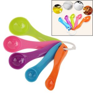 5 Color Hard Plastic Measuring Spoon Set with 5 Spoons (OEM)