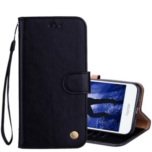 For Huawei Honor 6A Business Style Oil Wax Texture Horizontal Flip Leather Case with Holder & Card Slots & Hand Strap(Black) (OEM)