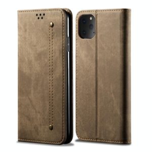 For iPhone 11 Pro Denim Texture Casual Style Horizontal Flip Leather Case with Holder & Card Slots & Wallet(Khaki) (OEM)