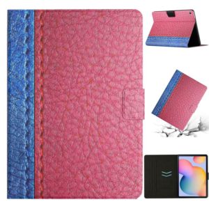 For Samsung Galaxy Tab A7 Lite T220 Stitching Solid Color Smart Leather Tablet Case(Rose Red) (OEM)