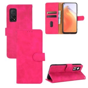 For Xiaomi Mi 10T Solid Color Skin Feel Magnetic Buckle Horizontal Flip Calf Texture PU Leather Case with Holder & Card Slots & Wallet(Rose Red) (OEM)