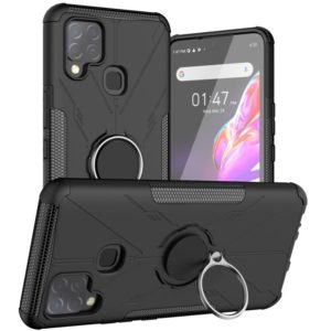 For Infinix Hot 10s Armor Bear Shockproof PC + TPU Protective Case with Ring Holder(Black) (OEM)