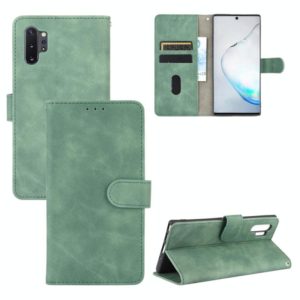 For Samsung Galaxy Note10 Plus Solid Color Skin Feel Magnetic Buckle Horizontal Flip Calf Texture PU Leather Case with Holder & Card Slots & Wallet(Green) (OEM)