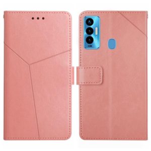 For Tecno Camon 18i HT01 Y-shaped Pattern Flip Leather Phone Case(Pink) (OEM)