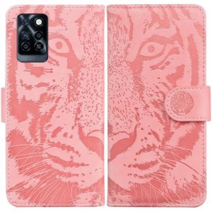 For Infinix Note 10 Pro X695 Tiger Embossing Pattern Horizontal Flip Leather Phone Case(Pink) (OEM)