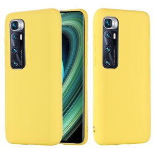 For Xiaomi Mi 10 Ultra Pure Color Liquid Silicone Shockproof Full Coverage Case(Yellow) (OEM)