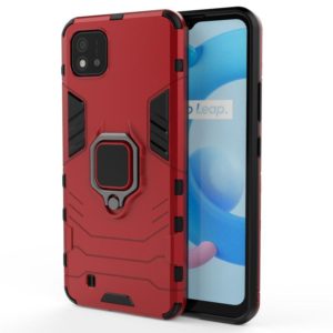 For OPPO Realme C20 PC + TPU Shockproof Protective Case with Magnetic Ring Holder(Red) (OEM)