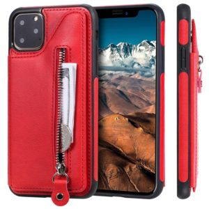 For iPhone 11 Pro Max Solid Color Double Buckle Zipper Shockproof Protective Case(Red) (OEM)