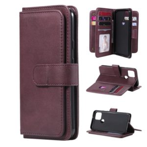 For Google Pixel 5 Multifunctional Magnetic Copper Buckle Horizontal Flip Leather Case with Bracket & 10 Card Slots & Wallet & Photo Frame(Wine Red) (OEM)