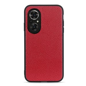 For Honor 50 SE Accurate Hole Litchi Texture Leather Shockproof Case(Red) (OEM)