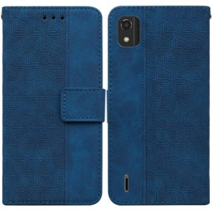 For Nokia C2 2nd Edition Geometric Embossed Leather Phone Case(Blue) (OEM)