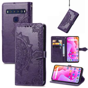 For TCL 10L Mandala Flower Embossed Horizontal Flip Leather Phone Case(Purple) (OEM)