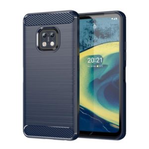 For Nokia XR20 Brushed Texture Carbon Fiber TPU Phone Case(Blue) (OEM)