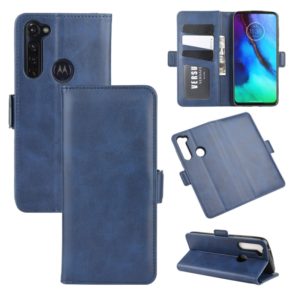 For Motorola Moto G Stylus Dual-side Magnetic Buckle Horizontal Flip Leather Case with Holder & Card Slots & Wallet(Dark Blue) (OEM)