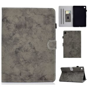For Lenovo Tab M10 Plus TB-X606F Marble Style Cloth Texture Tablet PC Protective Leather Case with Bracket & Card Slot & Pen Slot & Anti Skid Strip & Wake-up / Sleep Function(Grey) (OEM)