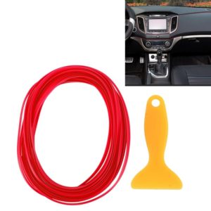 5m Flexible Trim For DIY Automobile Car Interior Moulding Trim Decorative Line Strip with Film Scraper(Red) (OEM)