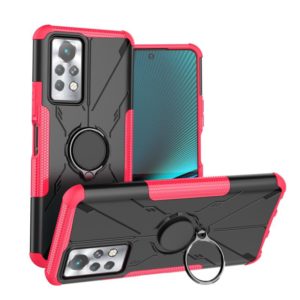 For Infinix Note 11 Pro Armor Bear Shockproof PC + TPU Phone Case with Ring Holder(Rose Red) (OEM)