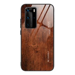 For Huawei P40 Pro Wood Grain Glass Protective Case(M02) (OEM)
