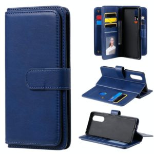 For Sony Xpeira 5 Multifunctional Magnetic Copper Buckle Horizontal Flip Solid Color Leather Case with 10 Card Slots & Wallet & Holder & Photo Frame(Navy Blue) (OEM)