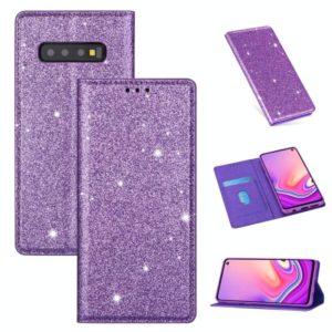 For Samsung Galaxy S10e Ultrathin Glitter Magnetic Horizontal Flip Leather Case with Holder & Card Slots(Purple) (OEM)