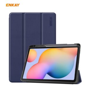 For Samsung Galaxy Tab S6 Lite P610 / P615 / Tab S6 Lite 2022 / P613 / P619 ENKAY Leather Smart Tablet Case with Pen Slot(Dark Blue) (ENKAY) (OEM)