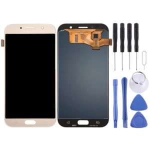 Original Super AMOLED LCD Screen for Galaxy A7 (2017), A720F, A720F/DS with Digitizer Full Assembly (Gold) (OEM)