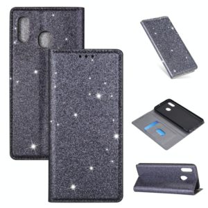 For Samsung Galaxy A20e Ultrathin Glitter Magnetic Horizontal Flip Leather Case with Holder & Card Slots(Gray) (OEM)