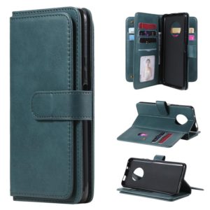 For Huawei Enjoy 20 Plus 5G Multifunctional Magnetic Copper Buckle Horizontal Flip Solid Color Leather Case with 10 Card Slots & Wallet & Holder & Photo Frame(Dark Green) (OEM)