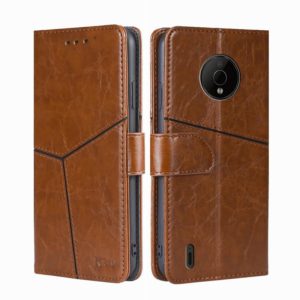For Nokia C200 Geometric Stitching Horizontal Flip Leather Phone Case(Light Brown) (OEM)