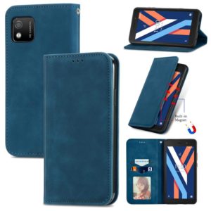 For Wiko Y52 Retro Skin Feel Magnetic Horizontal Flip Leather Phone Case(Blue) (OEM)