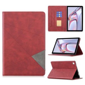 For Samsung Galaxy Tab A7 10.4 (2020) Rhombus Texture Horizontal Flip Magnetic Leather Case with Holder & Card Slots(Red) (OEM)