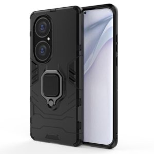 For Huawei P50 Pro PC + TPU Shockproof Protective Case with Magnetic Ring Holder(Black) (OEM)