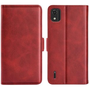 For Nokia C2 2nd Edition Dual-side Magnetic Buckle Horizontal Flip Leather Phone Case(Red) (OEM)